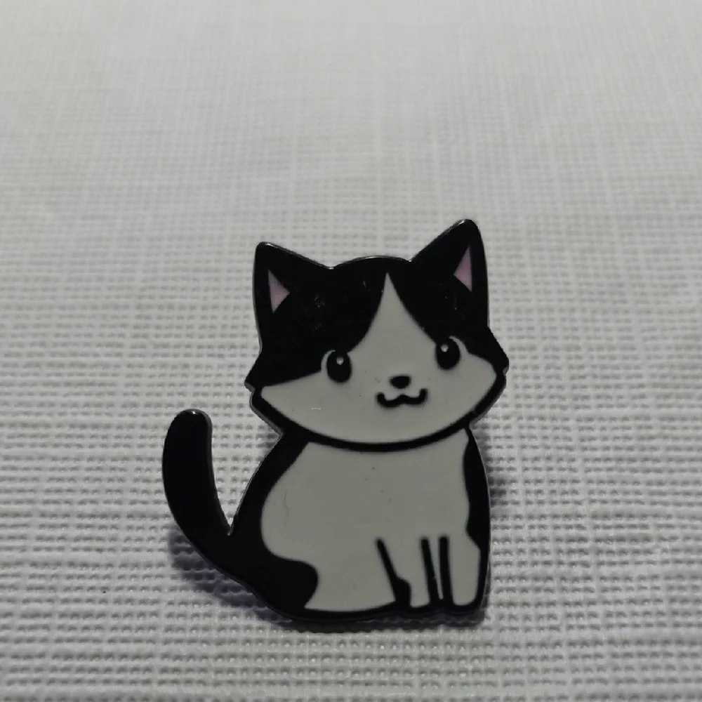 Cute Black and White Cat Pin